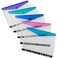 Snopake Polyfile 15694 - Carpeta portadocumentos para archivador de anillas (5 unidades- A4- multitaladro)- diseño…